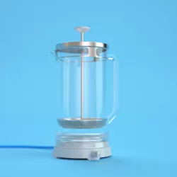 french press with heating element