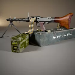 German MG-34 machine gun set  3D model