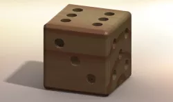 hollow wooden dice