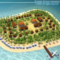 Island resort 3D model