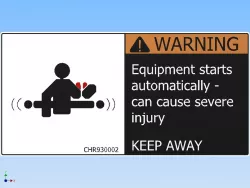 LABEL, WARNING EQPT STARTS AUTO, 5.0 X 2.5