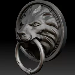 Lion Head Door Knocker 3D model
