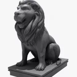 Lion Sitting Statue Low-poly  3D model