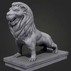 Lion Statue Low-poly  3D model