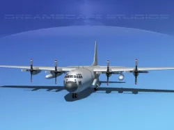 Lockheed C-130 Hercules Bare Metal 3D model