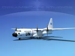 Lockheed C-130 Hercules Unated Nations 3D model