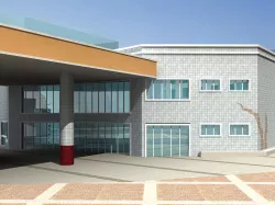 Modern Buildings with Balconies and Decor 3D model