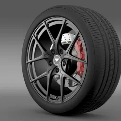 Porsche 991 V GT 2014 wheel 3D model