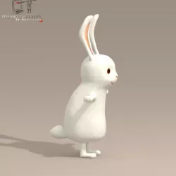 Rabbit cartoon character 3D model
