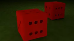 Red Printable Dice Low-poly  3D model