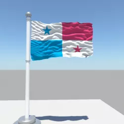 Republic of Panama flag 3D model