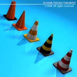 Road cones collection 3D model