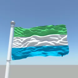 Sierra Leone flag 3D model