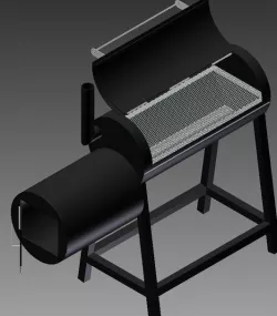 Single Lid Smoker with Round Fire Box