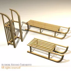 Snow sled 3D model