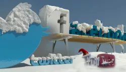 Social media winter Logos teams 3D model
