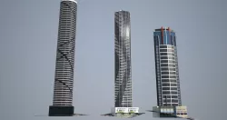 Tallest Brisbane s towers - Low poly Low-poly  3D model