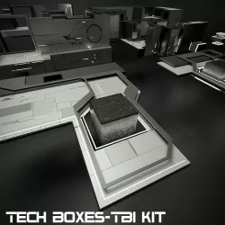 Tech boxes-TB1 kit Low-poly  3D model