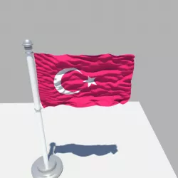 Turkey flag 3D model