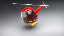 Vintage Red Helicopter 3D Model  3D model