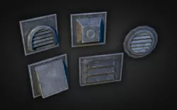 Wall Vents Pack 01 Low-poly  3D model