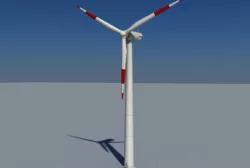 Wind Turbine Land Realtime Low-poly  3D model