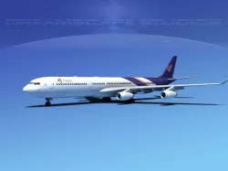 Airbus A340-600 Thai 3D model