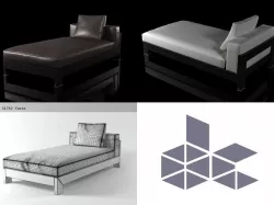 Alison Black lounge 3D model