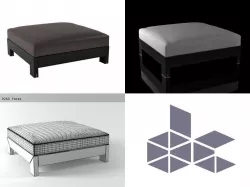 Alison Black ottoman 3D model