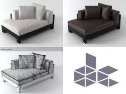 Alison Black sofa 140 3D model