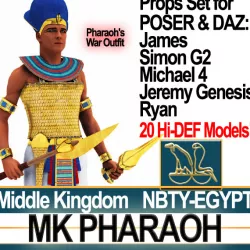 Ancient Egypt Pharaoh MK Props Poser Daz 3D model