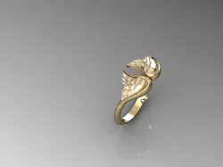 Angel Wings Ring 3D model