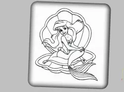 Ariel in clam shell