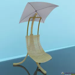 Beach Chair Max 2011 Low-poly  3D model