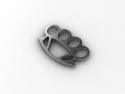 brass knuckles Silver Pendant 3D model