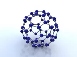 Buckminsterfullerene molecule 3D model