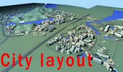 Buildings with Urban City Structure 3D model