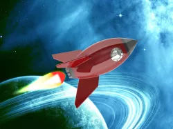 Cartoon Rocket Ship 3D model