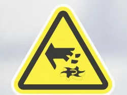 Cutting Hand ISO-7010 Safety Label