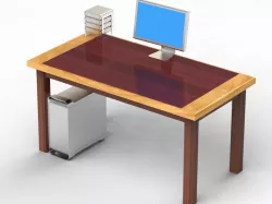 Desk with computer