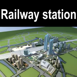 Exquisite Railway Station Design 3D model