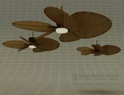 Fan Rattan ceiling good for Cabanas 3D model