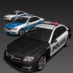 Generic Police Cars Low-poly  3D model