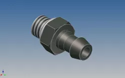 Hose barb for 6mm OD tubing with M5 threads