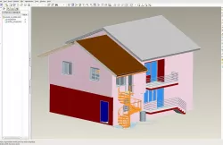 House in work with a spiral stairs