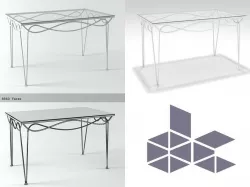 Iron Dining Table 3D model
