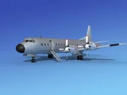 Lockheed L-188 Electra HP Bare Metal 3D model