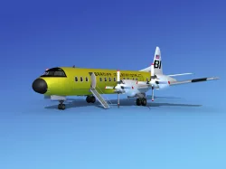 Lockheed L-188 Electra HP Braniff Intl 1 3D model