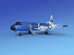 Lockheed L-188 Electra HP Braniff Intl 3 3D model