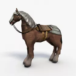 Low Poly Armored Horse Low-poly  3D model